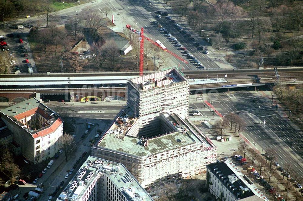 Luftbild Berlin - KPM- Neubau am S-Bahnhof Tiergarten in Berlin-Charlottenburg