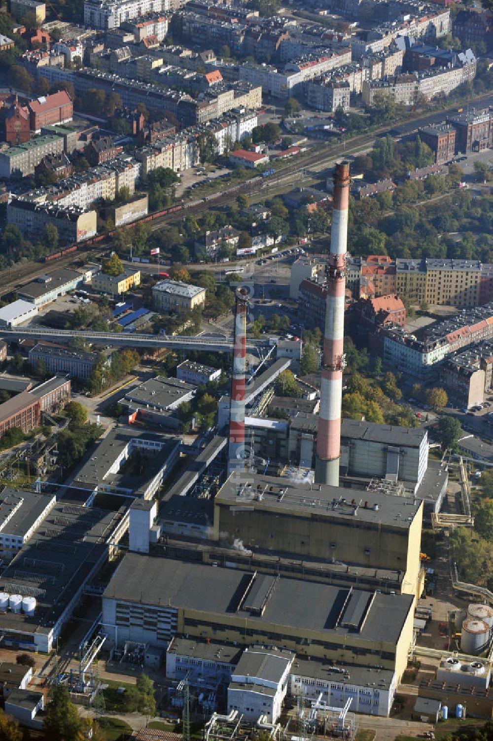 Luftaufnahme WROCLAW - BRESLAU - Kraftwerk in Breslau / Wroclaw