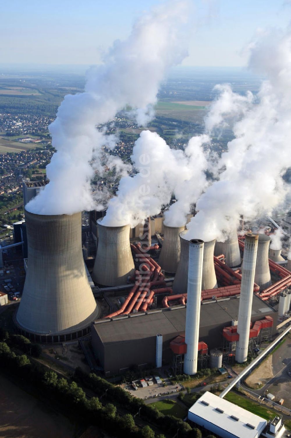 Grevenbroich - Neurath aus der Vogelperspektive: Kraftwerk Grevenbroich-Neurath