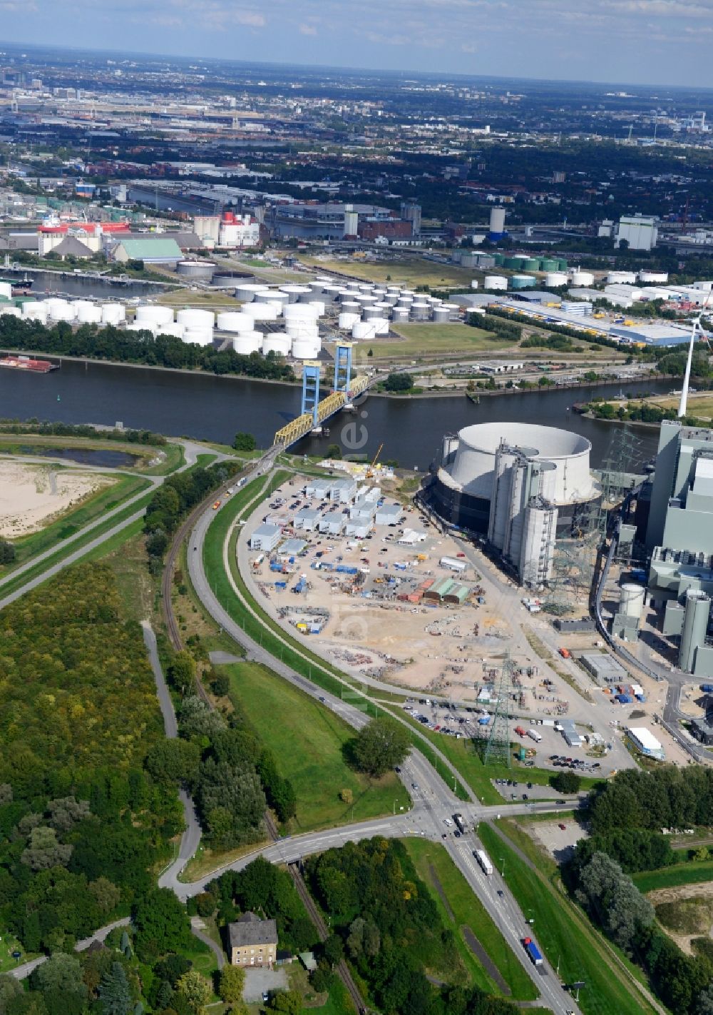 Hamburg von oben - Kraftwerk in Hamburg-Morrburg