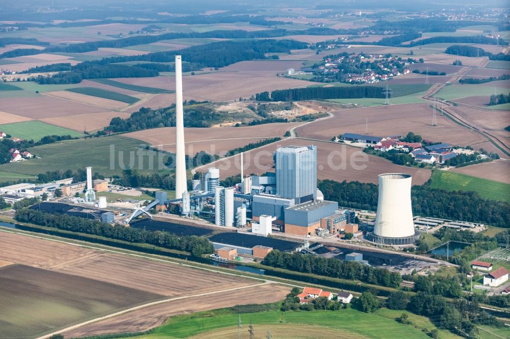 Zolling von oben - Kraftwerksanlagen des Heizkraftwerkes ENGIE Kraftwerk Zolling in Zolling im Bundesland Bayern, Deutschland