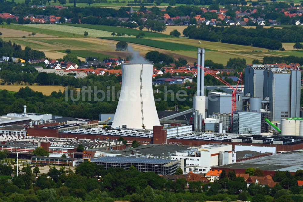 Luftaufnahme Hannover - Kraftwerksanlagen des Heizkraftwerkes Gemeinschaftskraftwerk Stöcken in Hannover im Bundesland Niedersachsen, Deutschland