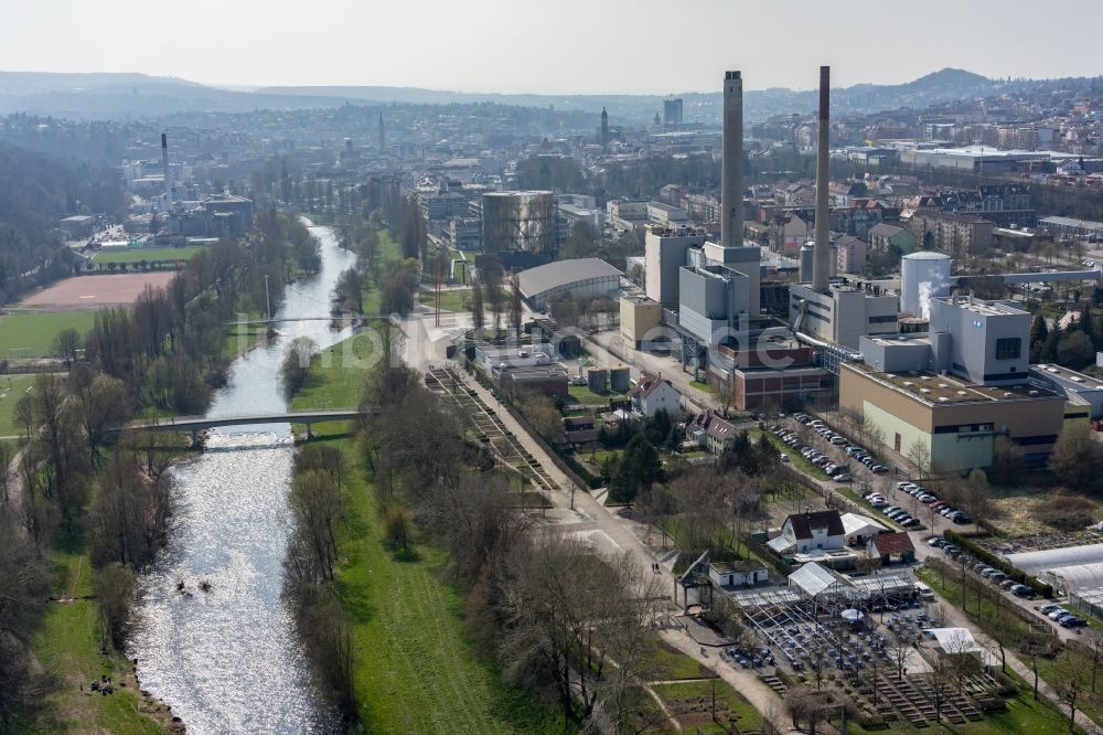 Luftaufnahme Pforzheim - Kraftwerksanlagen des Heizkraftwerkes der Heizkraftwerk Pforzheim GmbH in Pforzheim im Bundesland Baden-Württemberg