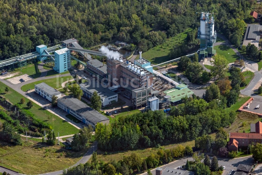 Luftbild Deuben - Kraftwerksanlagen des Heizkraftwerkes Industriekraftwerk Deuben in Deuben im Bundesland Sachsen-Anhalt, Deutschland