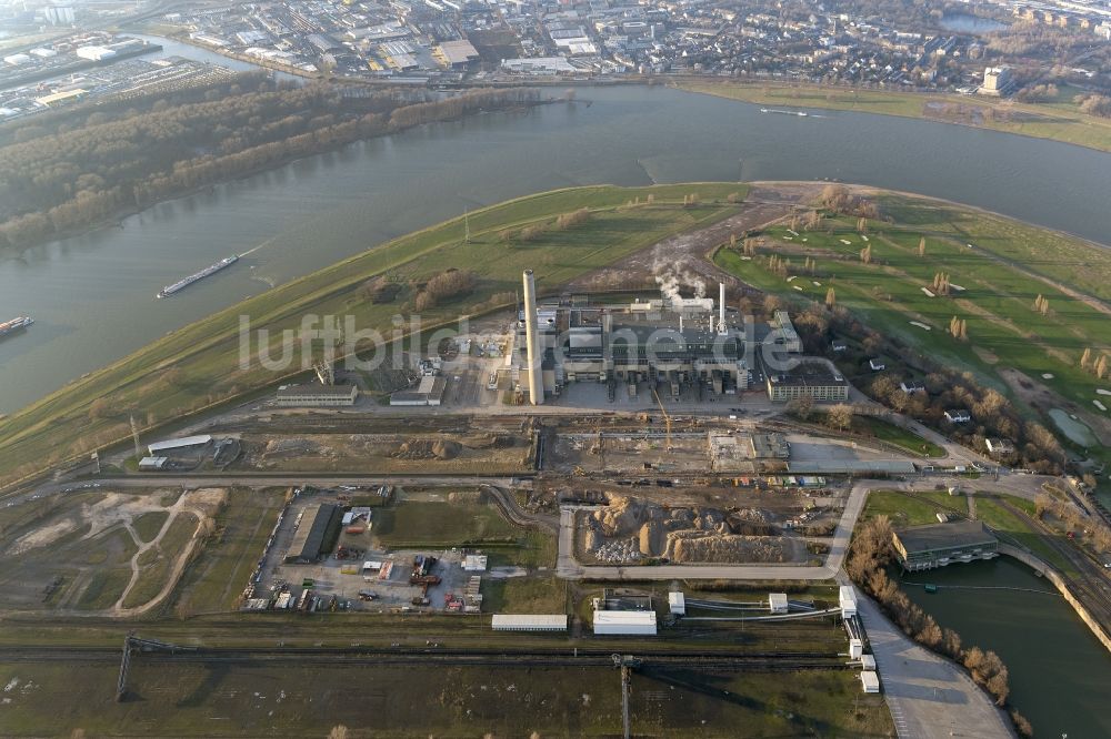 Luftbild Düsseldorf - Kraftwerksanlagen des Heizkraftwerkes Lausward der Stadtwerke Düsseldorf AG in Düsseldorf im Bundesland Nordrhein-Westfalen