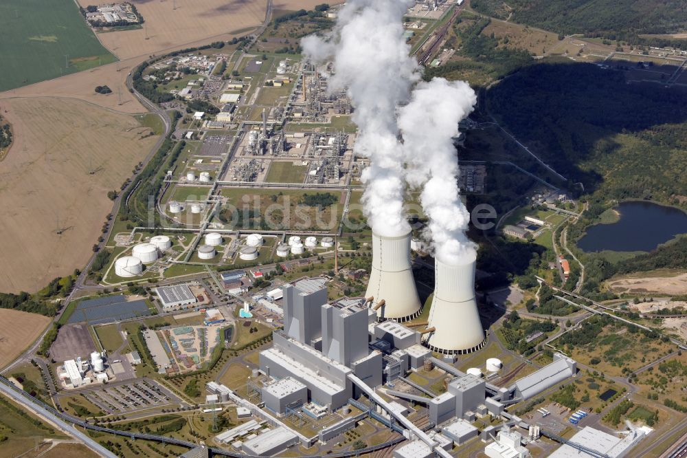 Luftbild Lippendorf - Kraftwerksanlagen des Heizkraftwerkes in Lippendorf im Bundesland Sachsen, Deutschland