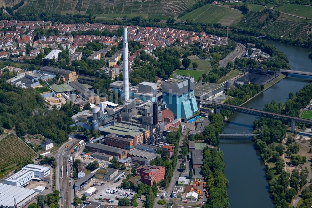 Stuttgart von oben - Kraftwerksanlagen des Heizkraftwerkes der Müllverbrennungsanlage im Ortsteil Münster in Stuttgart im Bundesland Baden-Württemberg, Deutschland