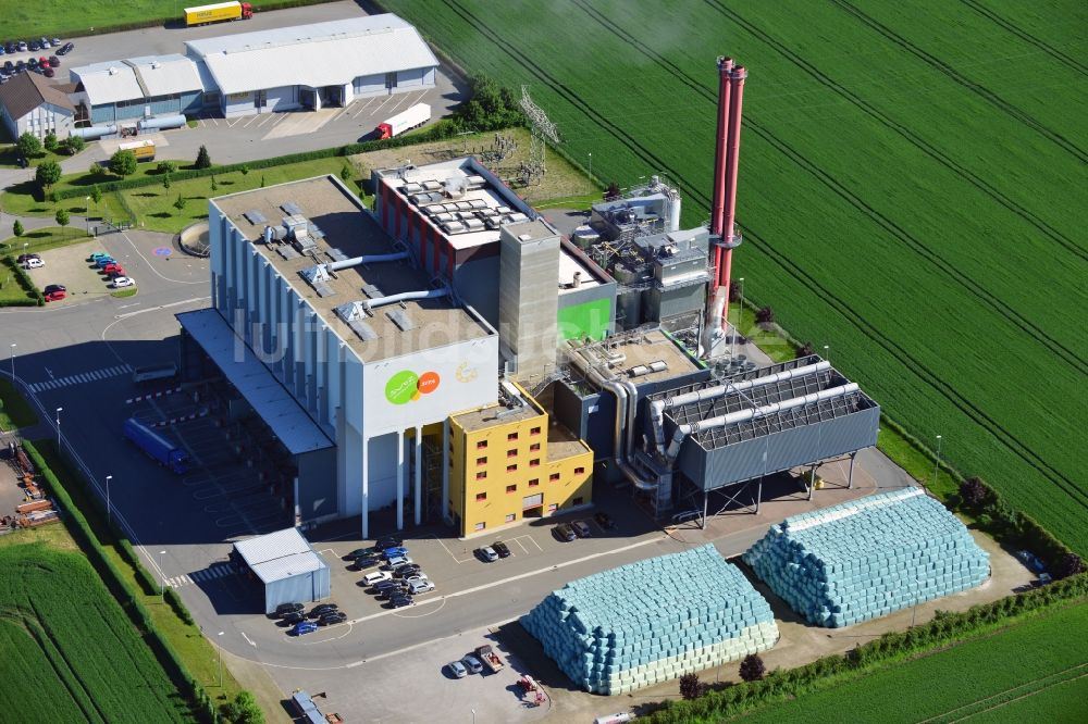 Luftaufnahme Lützen - Kraftwerksanlagen des Heizkraftwerkes der Müllverbrennungsanlage Prezero Energy Zorbau in Zorbau im Bundesland Sachsen-Anhalt, Deutschland