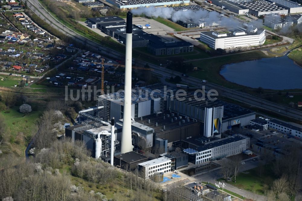 Glostrup von oben - Kraftwerksanlagen des Heizkraftwerkes der Müllverbrennungsanlage Vestforbraending Ejby Mosevej in Glostrup in Region Hovedstaden, Dänemark