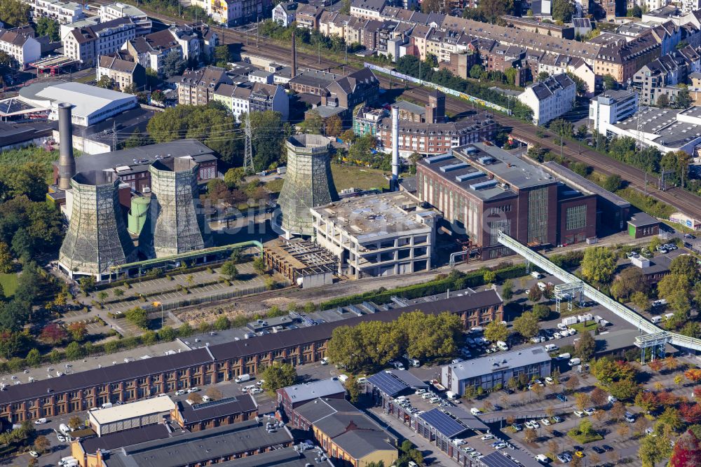 Düsseldorf von oben - Kraftwerksanlagen des Heizkraftwerkes im Ortsteil Flingern-Nord in Düsseldorf im Bundesland Nordrhein-Westfalen, Deutschland