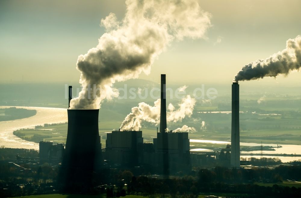 Luftbild Voerde (Niederrhein) - Kraftwerksanlagen des Heizkraftwerkes Steag Energy Services GmbH im Ortsteil Möllen in Voerde (Niederrhein) im Bundesland Nordrhein-Westfalen