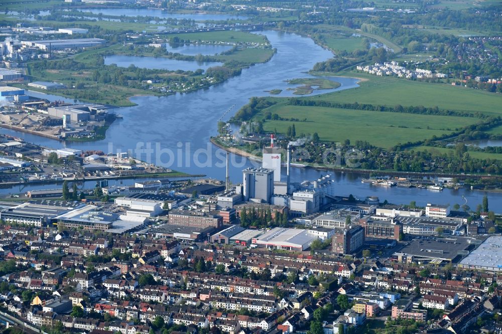 Luftaufnahme Bremen - Kraftwerksanlagen des Heizkraftwerkes der swb Erzeugung AG & Co. KG Heizkraftwerk Hastedt in Bremen, Deutschland