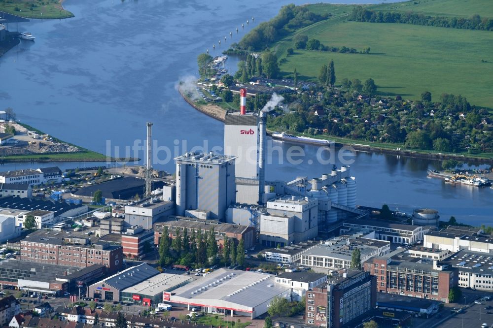 Luftbild Bremen - Kraftwerksanlagen des Heizkraftwerkes der swb Erzeugung AG & Co. KG Heizkraftwerk Hastedt in Bremen, Deutschland