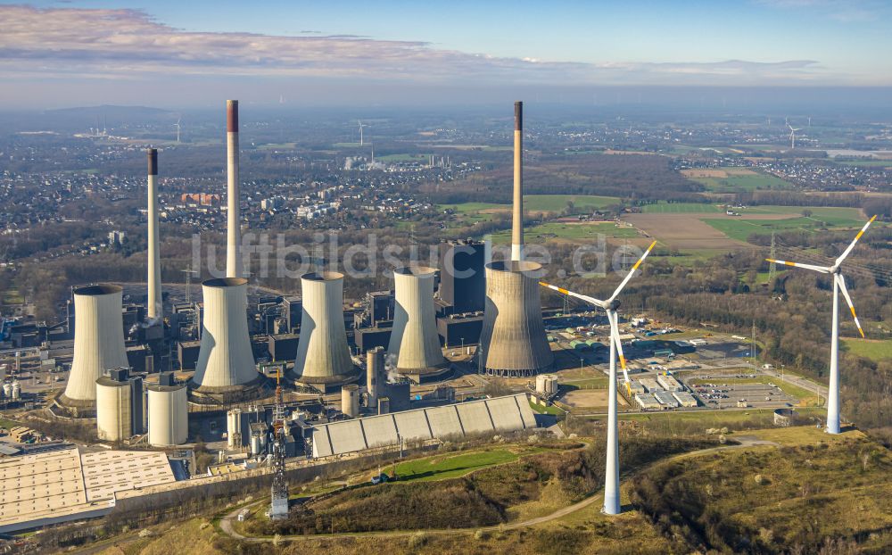 Gelsenkirchen von oben - Kraftwerksanlagen des Heizkraftwerkes der Uniper Kraftwerke GmbH in Gelsenkirchen im Bundesland Nordrhein-Westfalen