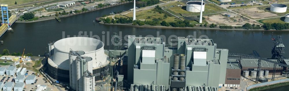 Luftaufnahme Hamburg - Kraftwerksanlagen des Heizkraftwerkes Vattenfall Tiefstack in Hamburg Moorburg, Deutschland