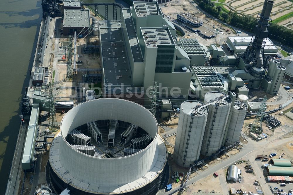 Luftaufnahme Hamburg - Kraftwerksanlagen des Heizkraftwerkes Vattenfall Tiefstack in Hamburg Moorburg, Deutschland