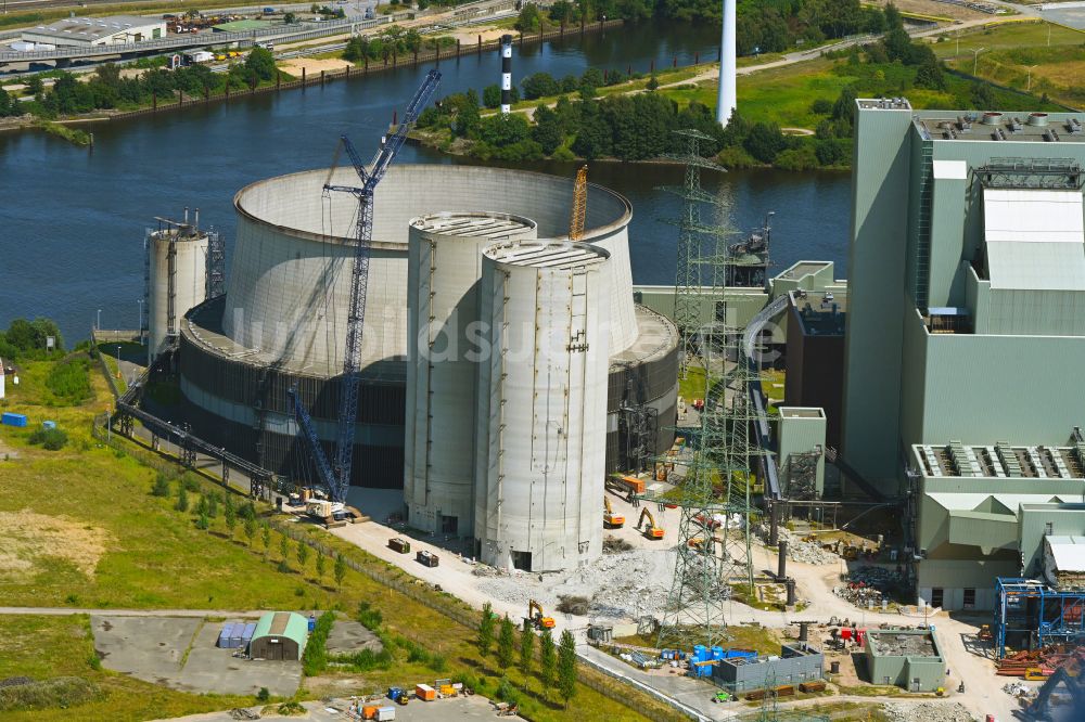 Luftaufnahme Hamburg - Kraftwerksanlagen des Heizkraftwerkes Vattenfall Tiefstack in Hamburg Moorburg, Deutschland