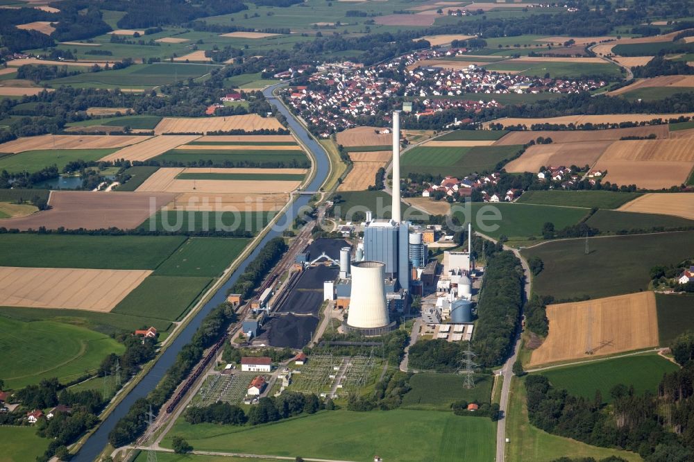 Luftaufnahme Zolling - Kraftwerksanlagen des Heizkraftwerkes Zolling Leininger im Ortsteil Anglberg in Zolling im Bundesland Bayern, Deutschland