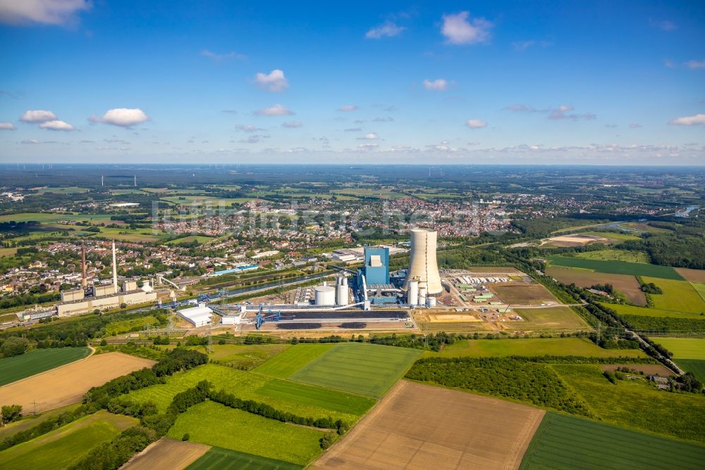 Luftbild Datteln - Kraftwerksanlagen des Kohle- Heizkraftwerkes Datteln 4 Uniper Kraftwerk in Datteln im Bundesland Nordrhein-Westfalen, Deutschland