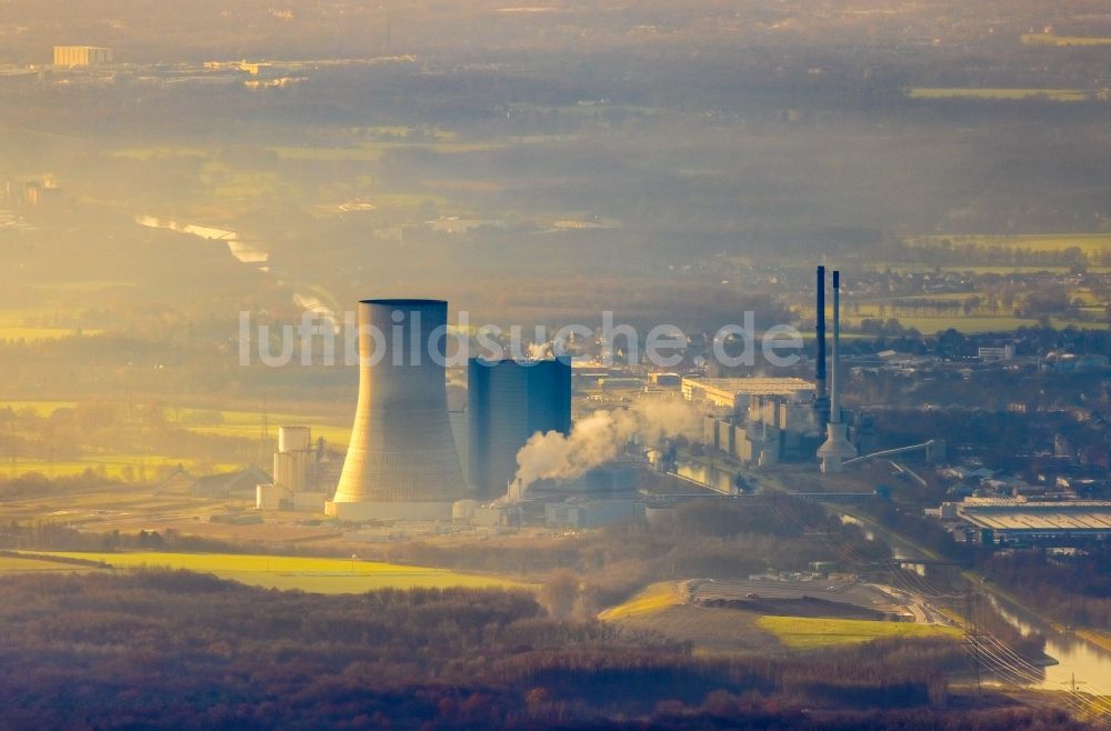 Datteln aus der Vogelperspektive: Kraftwerksanlagen des Kohle- Heizkraftwerkes Datteln 4 Uniper Kraftwerk in Datteln im Bundesland Nordrhein-Westfalen, Deutschland