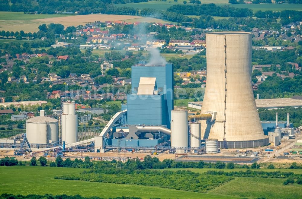 Luftaufnahme Datteln - Kraftwerksanlagen des Kohle- Heizkraftwerkes Datteln 4 Uniper Kraftwerk Im Löringhof in Datteln im Bundesland Nordrhein-Westfalen, Deutschland