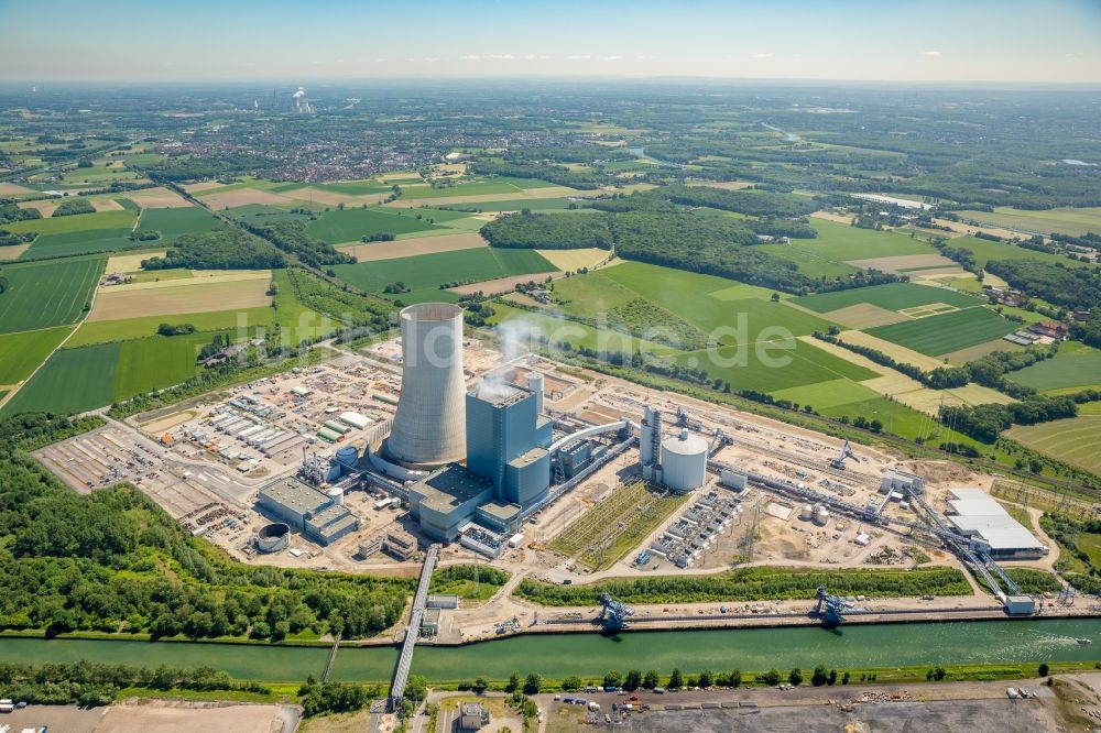 Luftbild Datteln - Kraftwerksanlagen des Kohle- Heizkraftwerkes Datteln 4 Uniper Kraftwerk Im Löringhof in Datteln im Bundesland Nordrhein-Westfalen, Deutschland