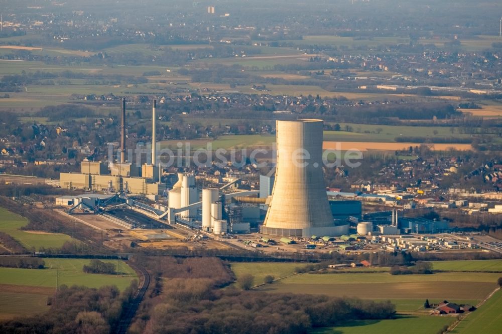 Luftbild Datteln - Kraftwerksanlagen des Kohle- Heizkraftwerkes Datteln 4 Uniper Kraftwerk Im Löringhof in Datteln im Bundesland Nordrhein-Westfalen, Deutschland