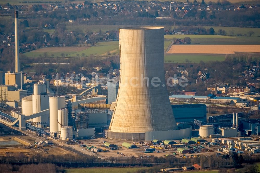 Datteln von oben - Kraftwerksanlagen des Kohle- Heizkraftwerkes Datteln 4 Uniper Kraftwerk Im Löringhof in Datteln im Bundesland Nordrhein-Westfalen, Deutschland