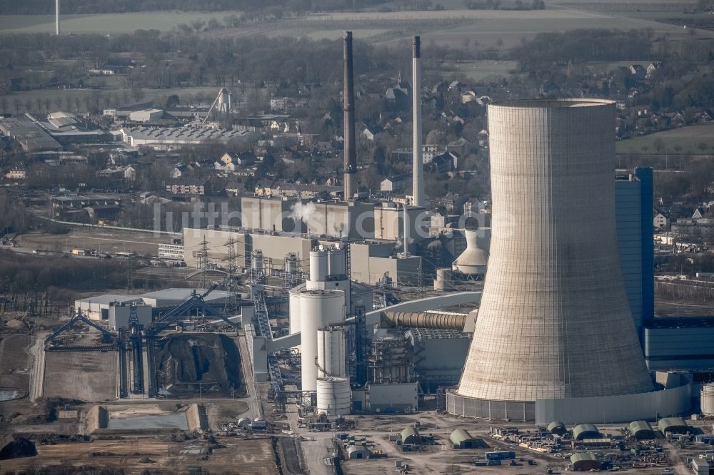 Datteln von oben - Kraftwerksanlagen des Kohle- Heizkraftwerkes Datteln 4 Uniper Kraftwerk Im Löringhof in Datteln im Bundesland Nordrhein-Westfalen, Deutschland