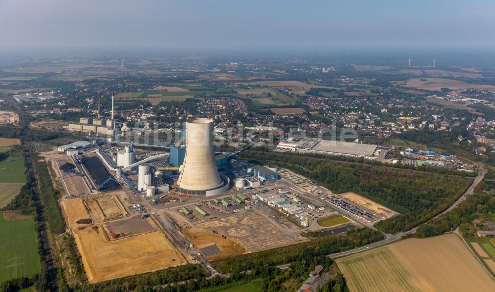 Luftaufnahme Datteln - Kraftwerksanlagen des Kohle- Heizkraftwerkes Datteln 4 Uniper Kraftwerk Im Löringhof in Datteln im Bundesland Nordrhein-Westfalen, Deutschland