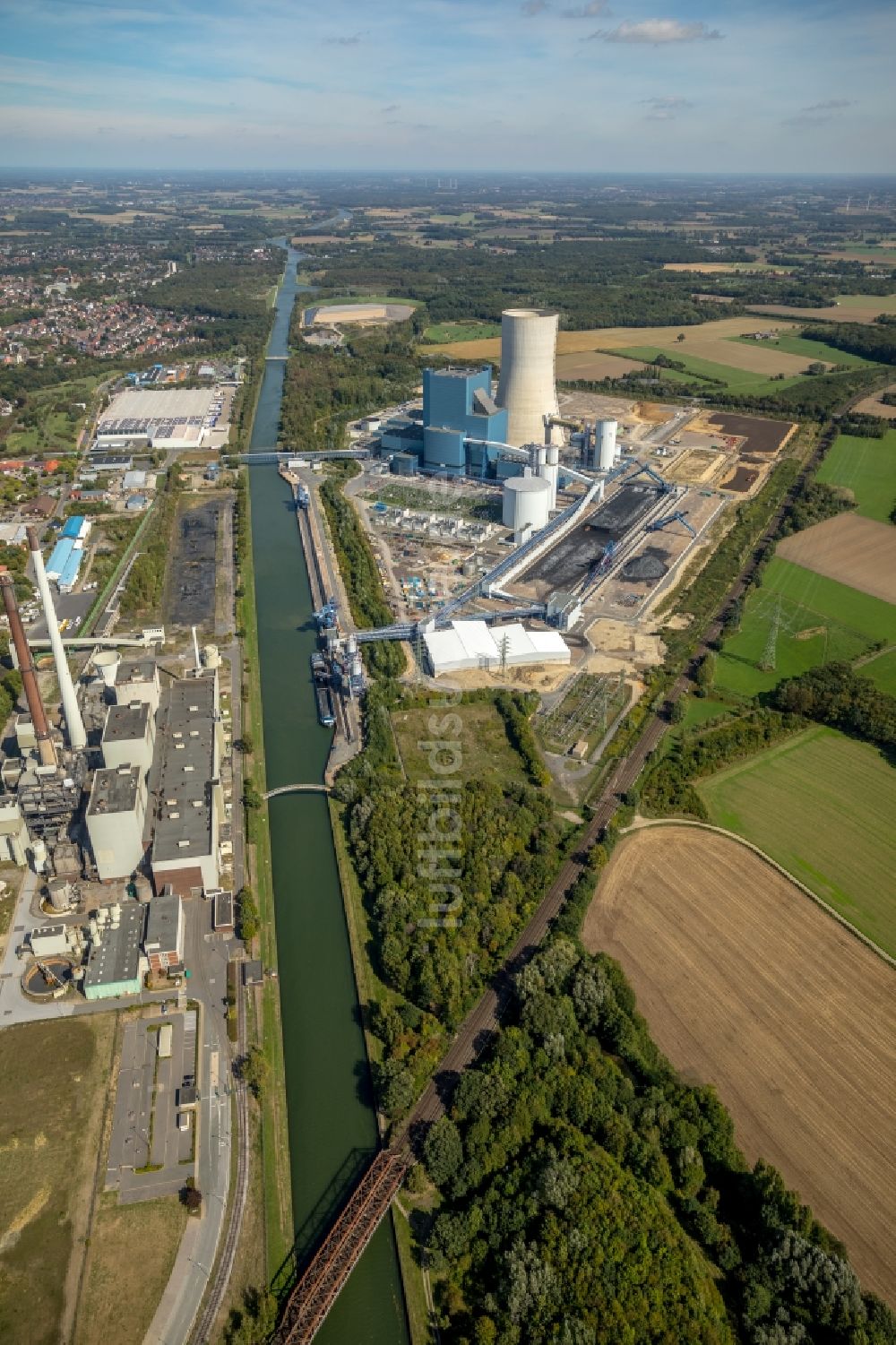 Luftbild Datteln - Kraftwerksanlagen des Kohle- Heizkraftwerkes Datteln 4 Uniper Kraftwerk Im Löringhof in Datteln im Bundesland Nordrhein-Westfalen, Deutschland