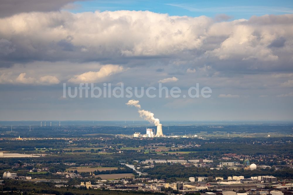 Luftaufnahme Lünen - Kraftwerksanlagen des Kohle- Heizkraftwerkes Kohlekraftwerk Lünen GmbH & Co. KG Kraftwerk Lünen-Stummhafen der Trianel in Lünen im Bundesland Nordrhein-Westfalen - NRW, Deutschland