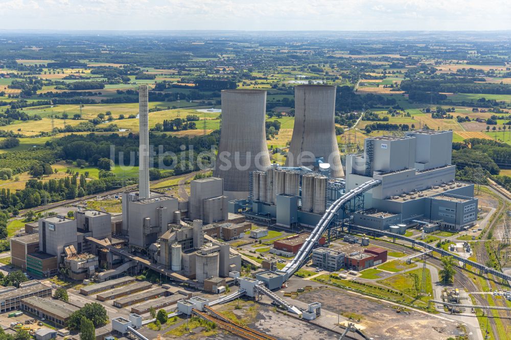 Luftbild Schmehausen - Kraftwerksanlagen des Kohle- Heizkraftwerkes der RWE Power in Schmehausen im Bundesland Nordrhein-Westfalen, Deutschland