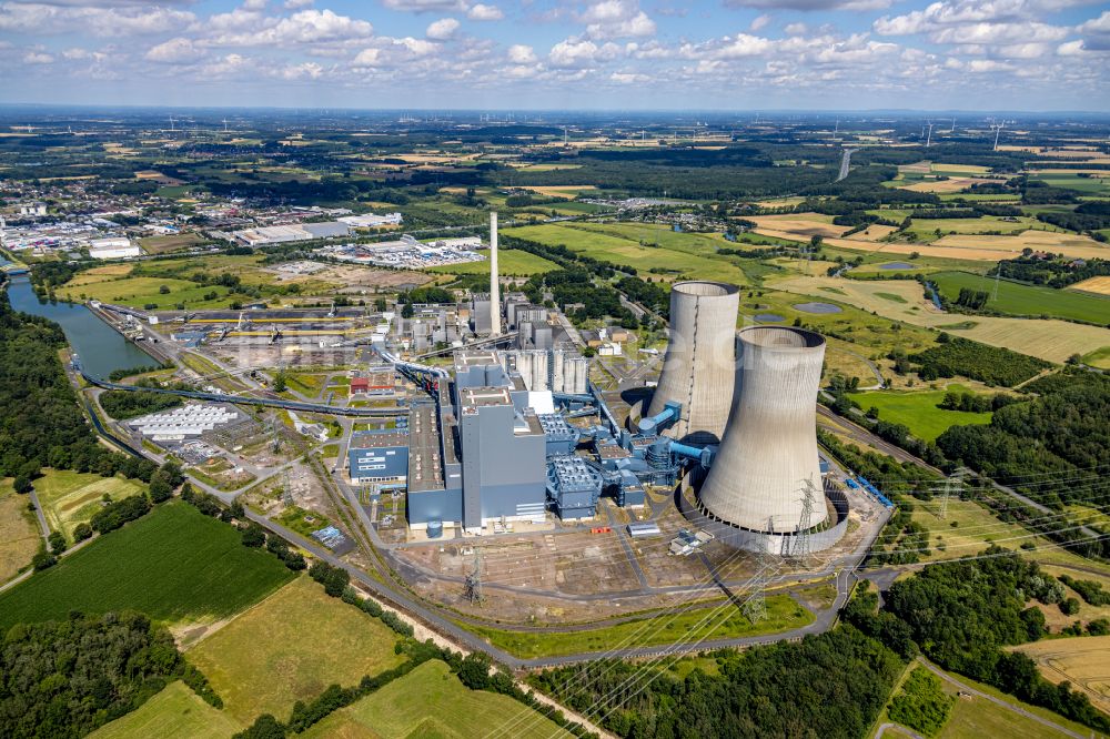 Schmehausen von oben - Kraftwerksanlagen des Kohle- Heizkraftwerkes der RWE Power in Schmehausen im Bundesland Nordrhein-Westfalen, Deutschland