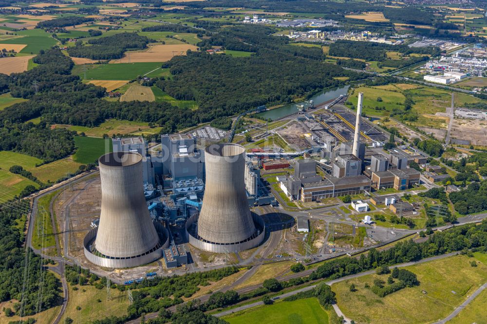 Schmehausen von oben - Kraftwerksanlagen des Kohle- Heizkraftwerkes der RWE Power in Schmehausen im Bundesland Nordrhein-Westfalen, Deutschland