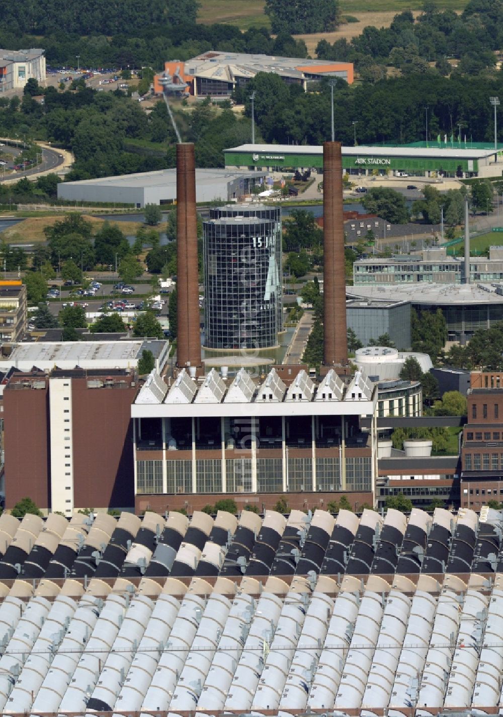 Luftbild Wolfsburg - Kraftwerksanlagen des Kohle- Heizkraftwerkes in Wolfsburg im Bundesland Niedersachsen