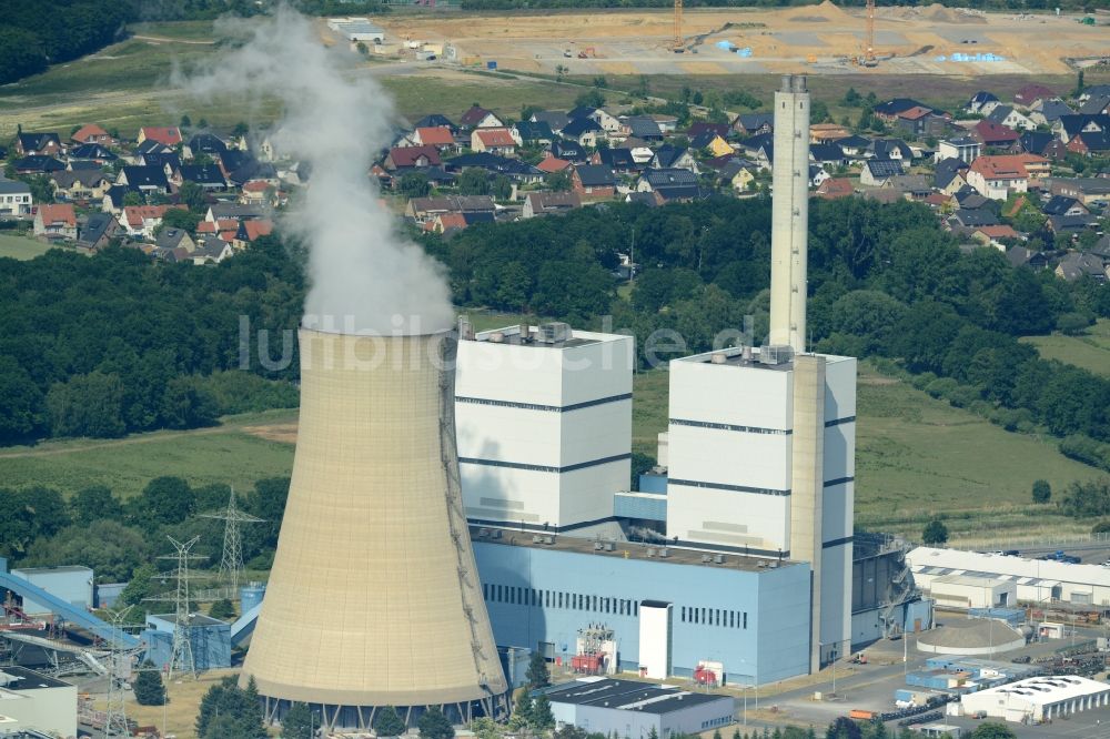 Luftaufnahme Wolfsburg - Kraftwerksanlagen des Kohle- Heizkraftwerkes in Wolfsburg im Bundesland Niedersachsen