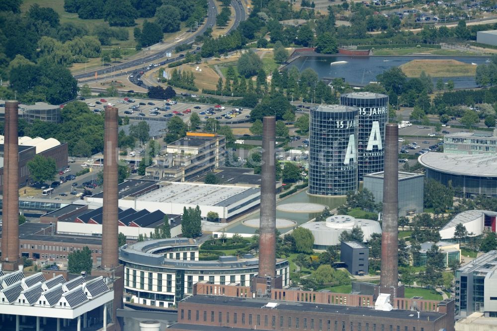 Luftbild Wolfsburg - Kraftwerksanlagen des Kohle- Heizkraftwerkes in Wolfsburg im Bundesland Niedersachsen