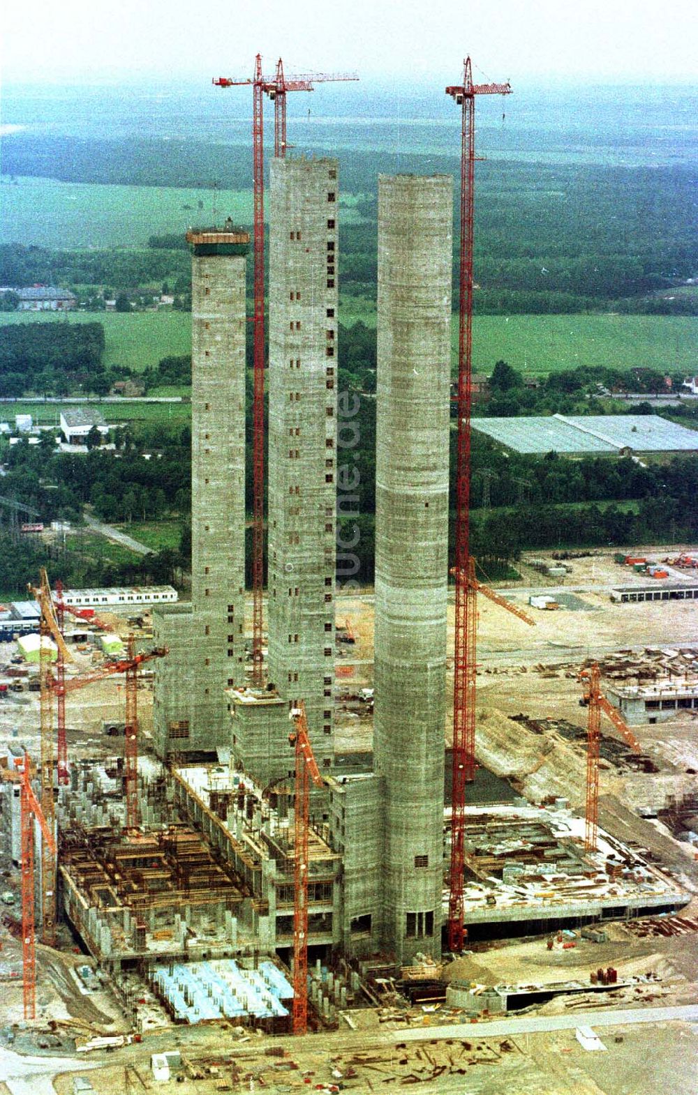 Luftaufnahme Spremberg - Kraftwerksbaustelle Schwarze Pumpe bei Spremberg/Brandenburg 05.05.1994