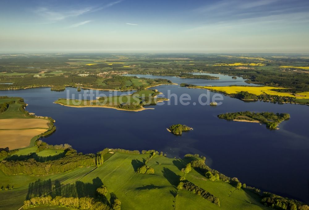 Krakow am See von oben - Krakower Seenlandschaft bei Krakow am See im Bundesland Mecklenburg-Vorpommern