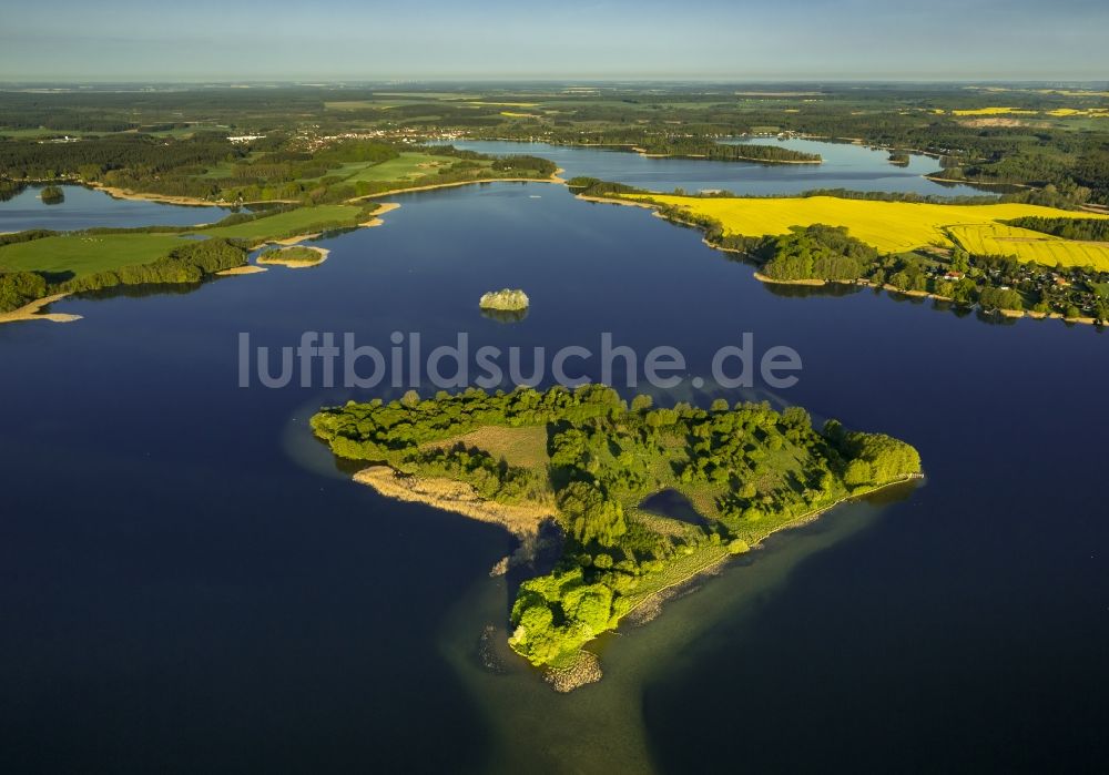 Krakow am See aus der Vogelperspektive: Krakower Seenlandschaft bei Krakow am See im Bundesland Mecklenburg-Vorpommern