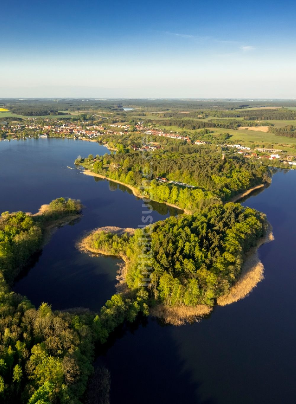 Krakow am See von oben - Krakower Seenlandschaft bei Krakow am See im Bundesland Mecklenburg-Vorpommern