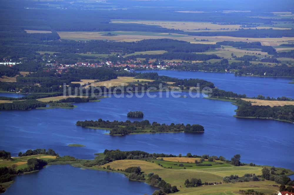 Krakow am See von oben - Krakower Seenlandschaft in Krakow am See im Bundesland Mecklenburg-Vorpommern