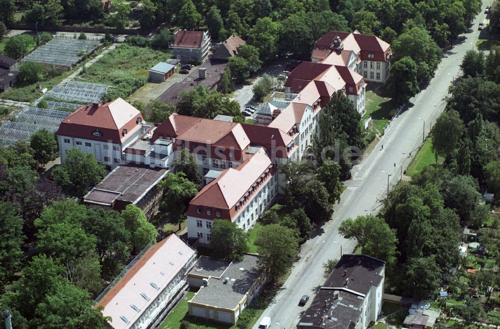 Forst von oben - Krankenhaus Forst an der Robert-Koch-Straße in Forst im Bundesland Brandenburg