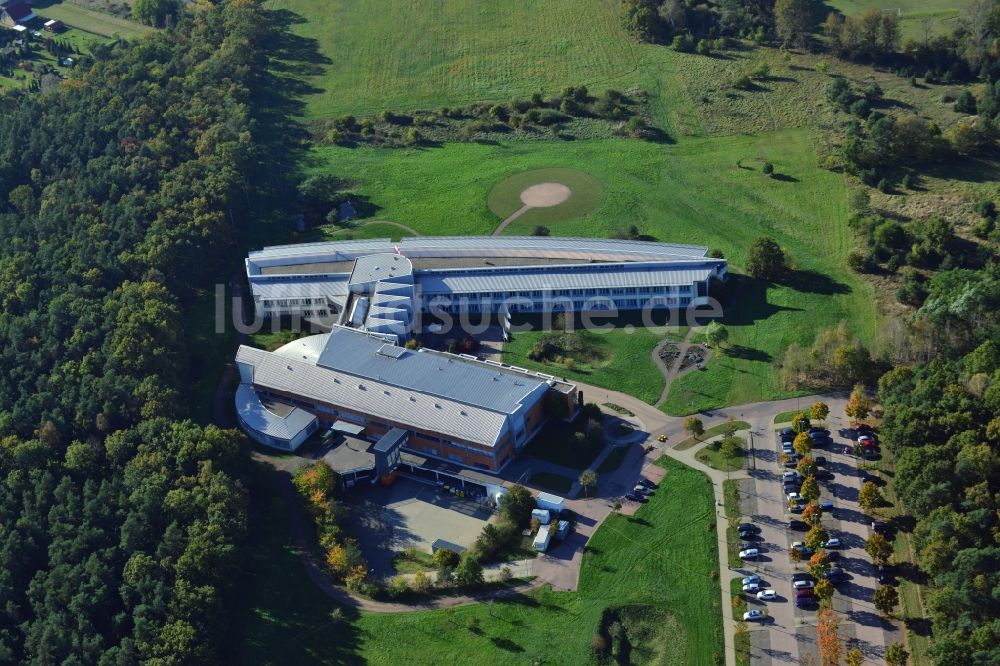 Coswig (Anhalt) von oben - Krankenhaus des MediClin Herzzentrum in Coswig (Anhalt) im Bundesland Sachsen-Anhalt