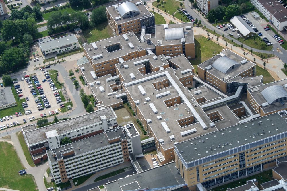 Hansestadt Greifswald von oben - Krankenhaus Universitätsmedizin Greifswald in Greifswald im Bundesland Mecklenburg-Vorpommern, Deutschland