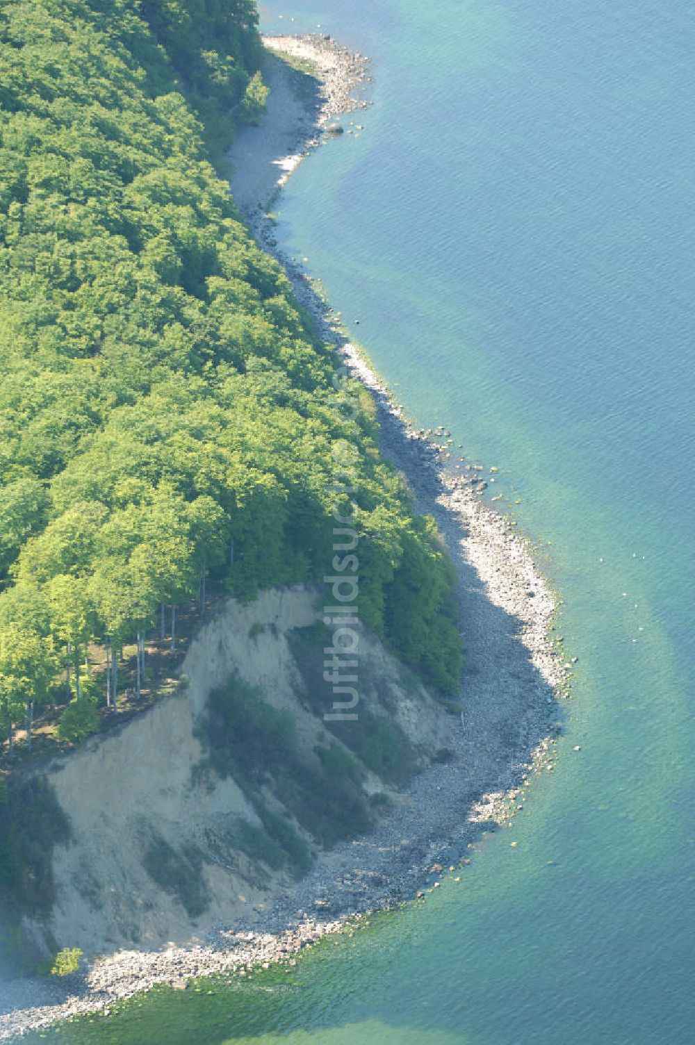 Halbinsel Jasmund von oben - Kreidefelsen der Insel Rügen