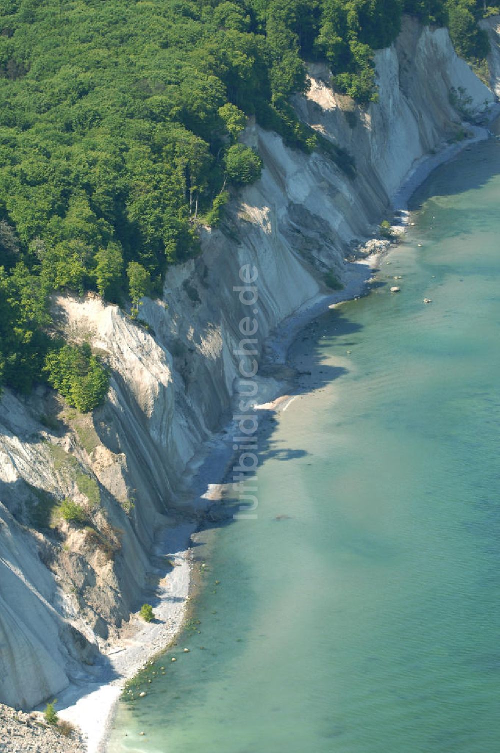 Luftaufnahme Halbinsel Jasmund - Kreidefelsen der Insel Rügen