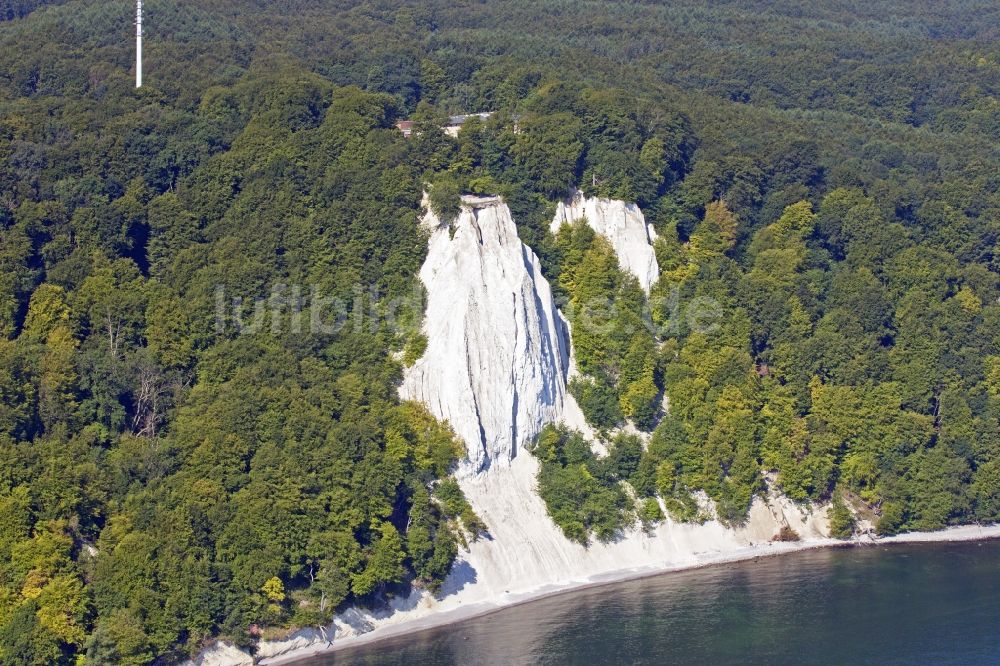 Luftaufnahme Sassnitz - Kreidefelsen Königsstuhl bei Sassnitz im Bundesland Mecklenburg-Vorpommern