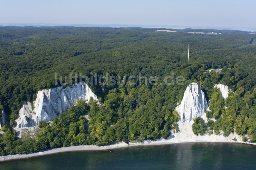 Sassnitz von oben - Kreidefelsen Königsstuhl bei Sassnitz im Bundesland Mecklenburg-Vorpommern